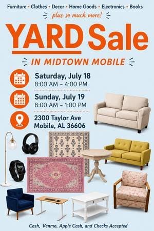 YARD SALE MIDTOWN MOBILE