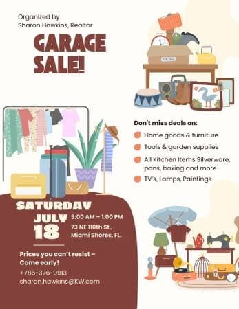 Miami Shores Garage Sale – Furniture, Home Goods, Tools, Kitchenware