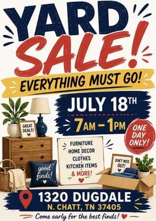Multi family yard sale