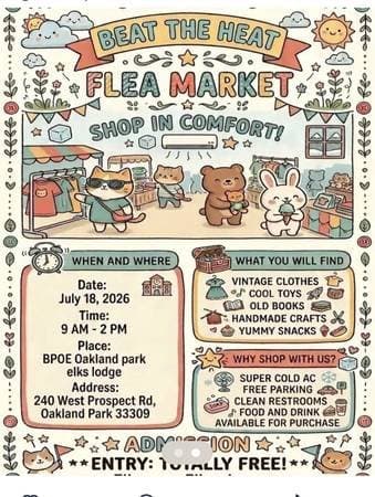 Vintage flea market! Oakland Park, Elks Lodge