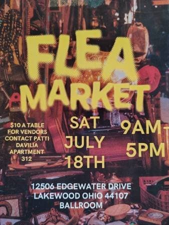 Flea Market and Crafts -- Lakeshore Towers Sat. July 18 -- 9AM to 5PM