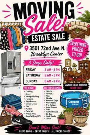 Moving Sale 7/17-7/19
