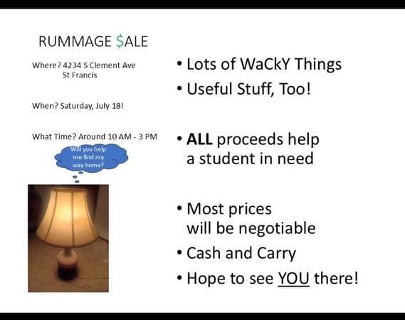 Rummage/Garage Sale