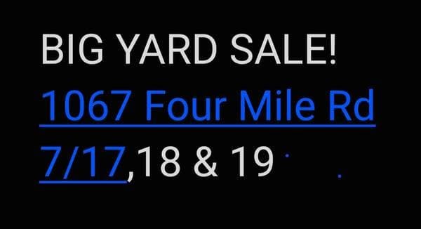 Yard Sale Anderson Twsp
