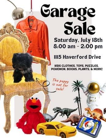 Garage Sale with LOTS of Kids' Toys, Clothes, and More!