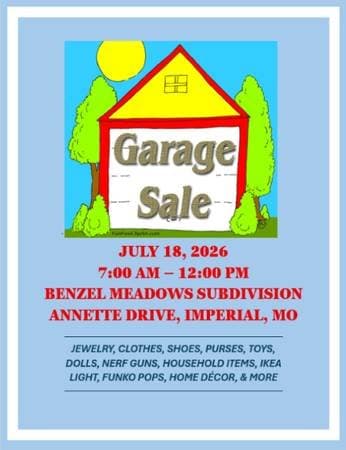 Garage Sale - 7/18 - Imperial, MO