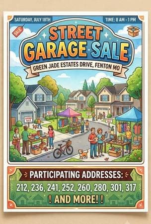 STREET GARAGE SALE - GREEN JADE ESTATES DRIVE, FENTON MO