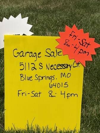Garage Sale 5112 S Necessary CT Blue Springs MO 64015